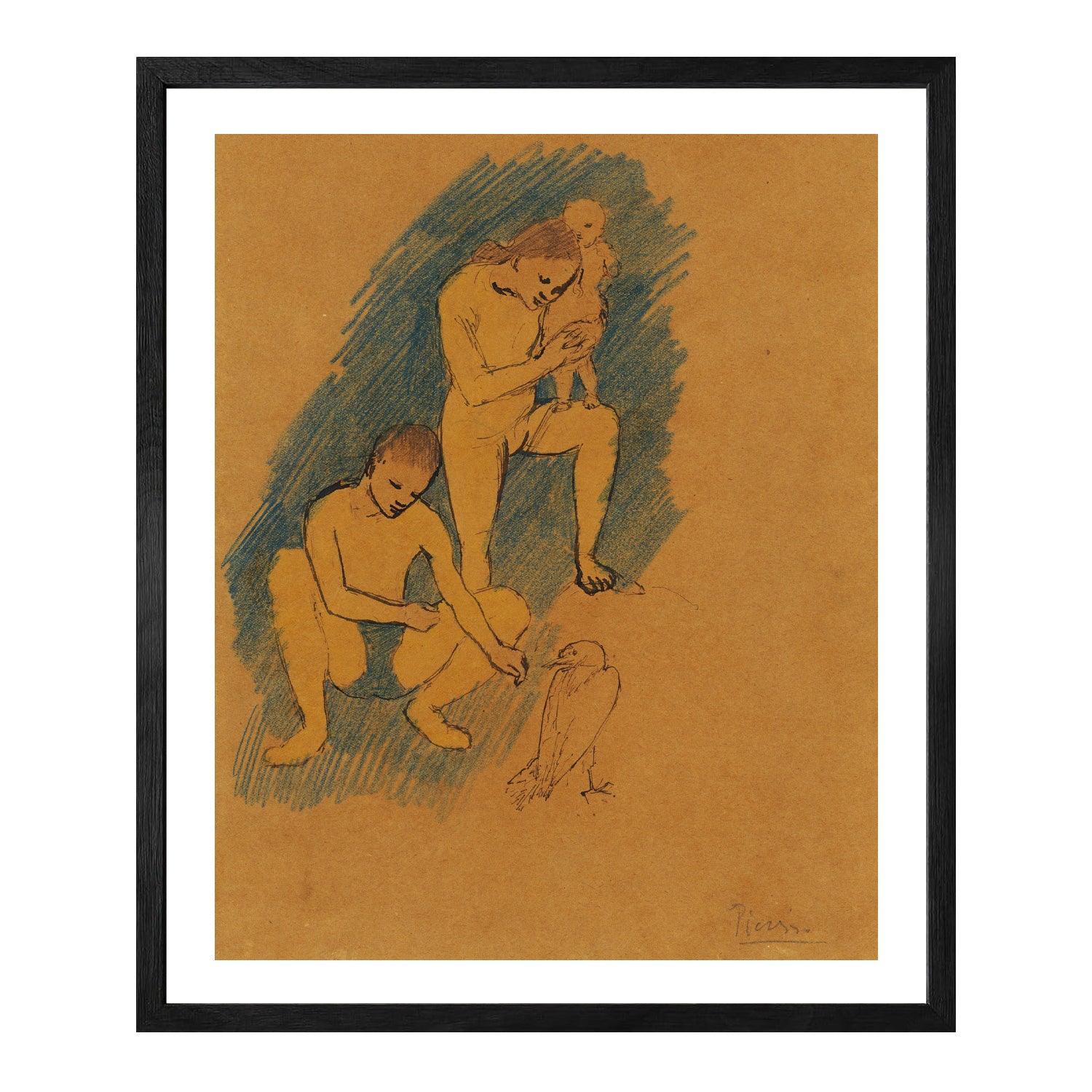 Pablo Picasso Wall Art Feeding Bird Poster Framed Art