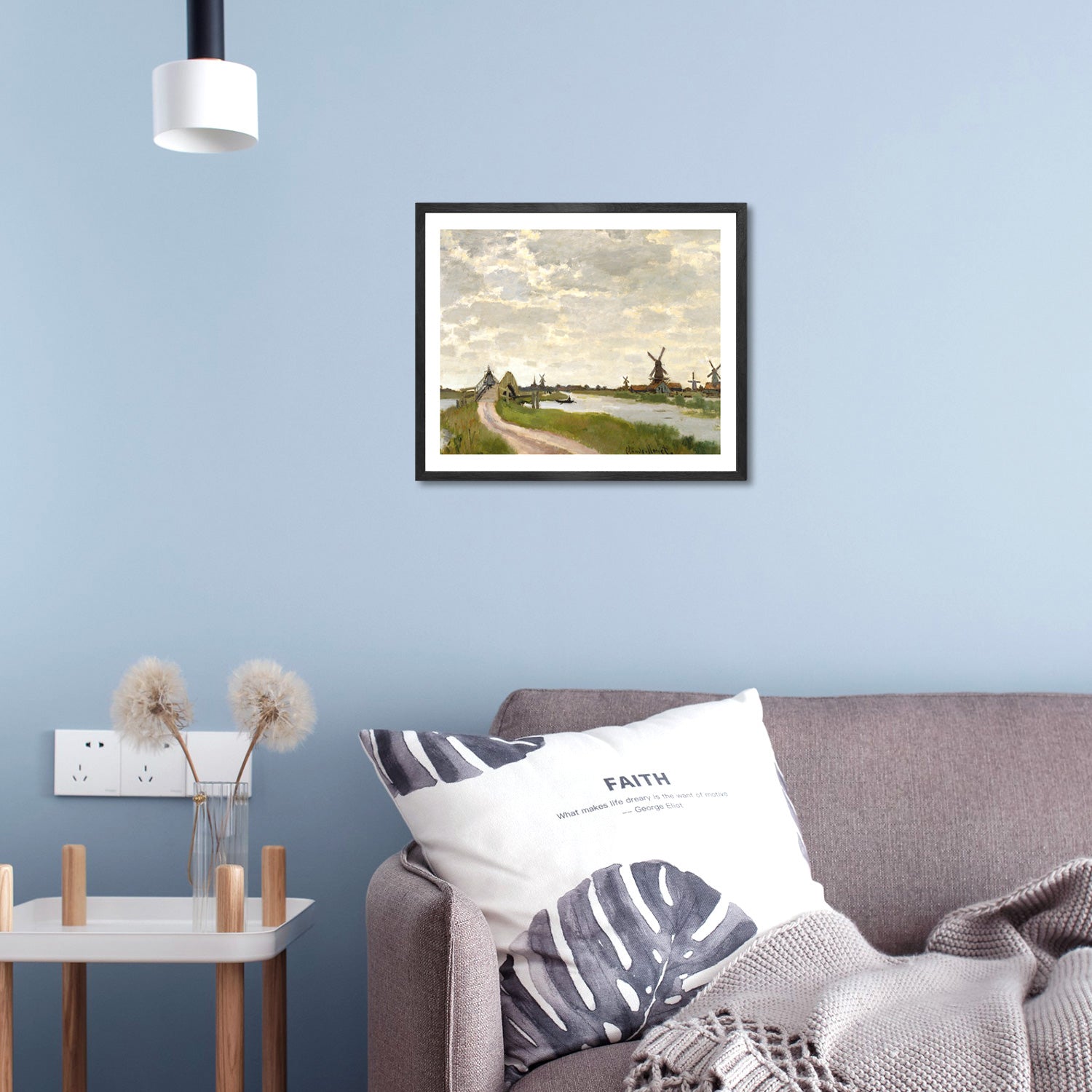 Claude Monet Wall Art Windmills At Haaldersbroek Zaandam Poster Framed